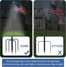 ZMTECH 10 FT Flag Pole Kit in Ground with 5 Pronges Base & Solar Light, Heavy Duty Flag Pole Holder with Metal Eagle Topper for Outside House Yard Garden Decor Residential Commerical(1 Pack,no Flag) by GreenHaven Gardens
