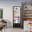 Tylza Commercial Refrigerator with Glass Door Display Beverage Fridge, 350L Upright Beverage Cooler Merchandiser with Rebound Door, Fast Cooling, Low Noise, Black by CozyNest Decor
