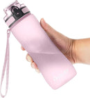OLDLEY 25 oz Water Bottle, Motivational Water Bottle with Time Marker, Sports Water Bottle With Strap, Leakproof & BPA Free Large Water Bottles for School, Gym, Travel, Outdoor, Tritan,Pink by CozyNest Decor