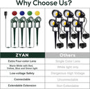 ZYAN 8 Pack Outdoor Landscape Lighting with 8 Colorful Lens and Power Supply, Green Shell by GreenHaven Gardens