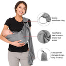 CUBY Water Baby Sling Carrier Lightweight Breathable Mesh Baby Ring Slings, Adjustable Quick-Drying Ring Sling Baby Carrier for Newborn Kids Toddlers Summer Swimming Pool Beach(Light Gray) by TinyTreasures Baby Boutique
