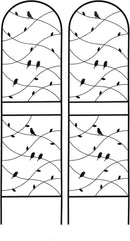 Metal Garden Trellis Rustproof Trellis for Climbing Plants Outdoor Flower Support Bird Deco (Black-2 Pack, 71"x19.7") by GreenHaven Gardens