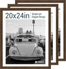 20x24 Poster Frame 3 Pack - Brown Woodgrain, Wood Picture Frame, Wall Gallery Frame - Wall Hanging by CozyNest Decor