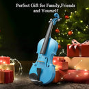 Beginner Violin 4/4, Full Size Violin for Adults, Teens, Student, Acoustic Fiddle Kit with Hard Case, Bow, Rosin, Bridge, Learners Age 12+ (Sky Blue) by TinyTreasures Baby Boutique