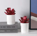 Duovlo Artificial Succulent Plant 5.15 Inch Faux Succulents Agave potatorum Flower Arrangement Craft Wall DIY Materials,Pack of 2 (Rose) by GreenHaven Gardens
