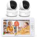 iFamily 7" Large Split Baby Monitor with 2 HD Cameras and Audio, 1080P HD Video Baby Monitor No WiFi,Hack Proof by TinyTreasures Baby Boutique