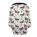 Binienty Cozy Car Seat Covers for Babies Boys Girls,Dachshund Dog Paw Stretchy Infants Carseat Canopies,Baby Shower Gifts by TinyTreasures Baby Boutique