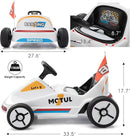 TOBBI 12V Electric Go Kart for Kids Battery Powered Ride on Car Outdoor Race Toy with Remote Control, Safety Belt, Music, LED Lights and Flags for Toddlers 3-8 Years, White by TinyTreasures Baby Boutique