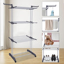 Bigzzia Clothes Drying Rack Folding Drying Rack Clothing 4 Tier Clothes Horses Rack Stainless Steel Laundry Drying Rack with Two Side Wings Grey by TinyTreasures Baby Boutique