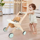 Wooden Baby Walker Doll Stroller, Baby Push Walker, Shopping Cart Learning Walk for Boys and Girls, Wood Push Toys for Toddler Learning to Walk by TinyTreasures Baby Boutique