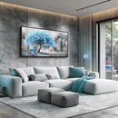 ZUITINGHUA Black Framed Canvas Wall Art For Living Room Wall Decor For Bedroom Office Wall Decoration Blue Tree Landscape Painting Black And White Picture Artwork Room Aesthetic Home Decor 20x40 In by CozyNest Decor