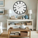 30 Inch Large Wall Clock Farmhouse Style - White Silent Non-Ticking Rustic Decor for Living Room, Kitchen, Bedroom by CozyNest Decor