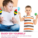 Leitee 6 Pcs DIY Wood Maracas Unfinished Hand Painted Maracas Party Favor Wooden Rumba Shakers Hand Percussion Rattles Musical Instruments with Clear Sound for Kid Adult (White) by TinyTreasures Baby Boutique