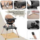 Baby High Chair, 7 in 1 Convertible High Chairs for Babies and Toddlers, Kids Learning Table, Building Block Table, Toddler Dining Chair with 360° Rotating Seat, 5-Point Safety Harness (Black) by TinyTreasures Baby Boutique