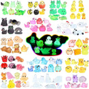 Luminous Mini Resin Animals 100 Pcs Glow in The Dark Resin Animals 100 Styles Miniature Fairy Garden Mini Ducks Figurines Slime Charm for Accessories Landscape Aquarium Potted Decoration by GreenHaven Gardens