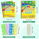 ZMLM Scratch Paper Art Craft: 2 Pack Rainbow Scratch Set for 3 4 5 6 7 8 9 10 Years Old Girls Boys Students Drawing Coloring Black Magic Art Supplies Kits Gifts School Birthday Party Toys(Classic) by TinyTreasures Baby Boutique