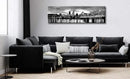 DJSYLIFE-Portland Skyline Canvas Print Modern City Landscape Wall Art USA Skyscraper Black and White Panoramic Night View Painting Office Living Room Home Decor Ready to Hang 13.8"x47.3" by CozyNest Decor