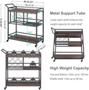 FATORRI Bar Cart for The Home with Wine Rack and Glasses Holder, Small Home Bar Serving Cart on Wheels for Liquor and Alcohol (Walnut Brown) by CozyNest Decor