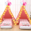 Windyun 6 Pack Kids Teepee Tent for Slumber Party Sleepover Tents for Girls Party with Air Mattress, Star Lights, Blankets Trays Sheets, Natural Cotton Toddler Play Teepee for Indoor Outdoor(Pink) by TinyTreasures Baby Boutique