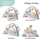 The Peanutshell Unisex Baby Play Gym & 7-in-1 Play Mat - Playmat Baby Toys 0-6, 6-12 Months Tummy Time Mat with Hanging Toys, Soft Padded for Newborns, Infants - Montessori Elephant by TinyTreasures Baby Boutique