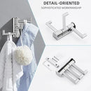Angle Simple Towel Hook for Bathroom, SUS 304 Stainless Steel Foldable Robe Towel Holder, Wall Coat Hook, Polished Chrome by CozyNest Decor