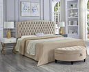 24KF Upholstered Tufted Button Velvet Headboard,Comfortable Fashional Headboard King/CA King Size,Taupe by CozyNest Decor