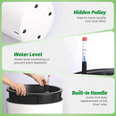 Tall Round Planter Set of 2, 19.5‘’ H x 19.9" Dia Large Planters for Indoor Plants with Built-in Drainage and a Water Level Monitor and Wheels for Patio, Porch, Living Room, or Home Office, White by CozyNest Decor