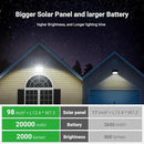 intelamp Solar Flood Lights Outdoor Waterproof, 20000mAh 2000LM Floodlight Exterior with Remote 16.4 FT Cable, 2-12H Timer Dusk to Dawn Security Spots Lighting Outside for Garden Pathway by GreenHaven Gardens