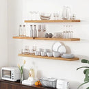 Fun Memories Floating Shelves for Wall, 48"x9.3" Rustic Solid Elm Wood Shelves, Heavy-Duty Wall Mounted Shelves with Invisible Brackets for Living Room, Bedroom, Kitchen, Natural Finish by CozyNest Decor