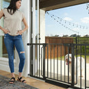 Cumbor 29.7-57" Extra Wide Baby Gate for Stairs, Mom's Choice Awards Winner-Dog Gate for Doorways, Pressure Mounted Walk Through Safety Child Gate for Kids Toddler, Tall Pet Puppy Fence Gate, Black by TinyTreasures Baby Boutique