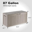 87 Gallon Deck Box Large Outdoor Storage for Patio Furniture,Outdoor Cushions,Garden Tools and Pool Supplies,Waterproof,Resin,Lockable(Grey) by CozyNest Decor