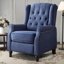 EBELLO Pushback Recliner Chair, Fabric Armchair Push Back Recliner with Rivet Decoration, Single Sofa Accent Chair for Living Room, Bedroom, Navy Blue by CozyNest Decor