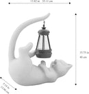 Solar Cat Garden Statue 15 Inch Porch Patio Decor for Outside Yard Decoration Outdoor Unique Housewarming Gardening Birthday Gifts for Cat Lovers Women Grandma by GreenHaven Gardens