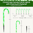 Christmas Candy Cane Lights 12Pcs Christmas Pathway Lights with 72 Count Incandescent Green Lights, Connectable 12 Inch Pathway Makers Lights for Indoor Outdoor Walkway Patio Yard Lawn Decorations by GreenHaven Gardens