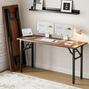 Frylr Small Folding Computer Desk – Portable 55.1 Inch Foldable Laptop Table, Collapsible and Compact for Easy and Fast Setup, Lightweight for Small Spaces, Home Craft and Study Use, Dark Walnut by CozyNest Decor