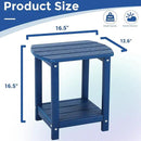 Adirondack Square Outdoor Side Table,2-Tier Storage Patio Side Table, HDPE End Tables for Backyard Pool Porch Garden Lawn(Blue) by GreenHaven Gardens