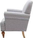 chairus Linen Accent Chair for Living Room Set of 2 Upholstered Mid Century Modern Single Sofa Chair with Solid Wood Legs Comfy Reading Chair Armchair for Bedroom/Office Room/Recption/Lounge, Grey by CozyNest Decor