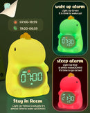 Dinosaus Alarm Clock for Kids with Night Light, Sleep Training Clock Time to Wake Clock, Rechargeable Silicone Light for Bedroom, Perfect Sleep Companion for Boys Girls by TinyTreasures Baby Boutique