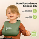 KeaBabies 2-Pack Silicone Baby Bibs for Eating - Sturdy Food-Grade Silicone Bibs for Babies Girl, Boy, Large Food Catcher, Clean & Put On Easily, Waterproof Toddler Feeding Essentials (Slate) by TinyTreasures Baby Boutique