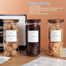 3 Set Glass Pantry Storage Jars with Acacia Airtight Lid - 35oz Thicken Glass Kitchen Canisters with 132 Pantry Labels - Clear Food Storage Containers with Wood Lid for Tea,Sugar,Cookie,Pasta by CozyNest Decor
