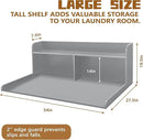 Royxen 2-Tier Washer Dryer Countertop,19.5"H Wood Washer and Dryer Topper with Storage Shelf,Laundry Countertop Over Washer Machine, Universal Fit for Laundry Room Organization (Grey,54"W X 27.5"D) by CozyNest Decor
