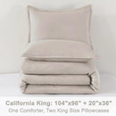 Litanika Linen Grey Comforter Set California King Size, 3 Pieces Cal King Lightweight Solid Bedding Comforter Set, All Season Fluffy Bed Set (104x96In Comforter & 2 Pillowcases) by CozyNest Decor