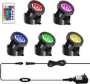 T-SUN LED Pond Light, 5 Head Lamps Submersible LED Pond Lights Color Changing Garden Pond Light with Remote Control, RGB Fish Tank Lights Fountain Spotlight for Garden, Pool, Aquarium Tank(5 Headlamp) by GreenHaven Gardens