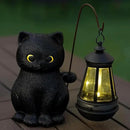 Solar Garden Statue Cat Figurine, Black Cat Statues Garden Decor with LED Light Outdoor Statue for Yard Patio Balcony Lawn Ornament, Housewarming Gifts for Grandma Mom Dad by GreenHaven Gardens