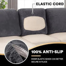 PrinceDeco Sectional Couch Covers Velvet Cushion Covers for Sectional Couch Washable Cushion Covers for Sectional Sofa Pet Friendly Sectional Sofa Slipcovers(1 Chaise Back+ 3 Sofa Back,Grey) by CozyNest Decor