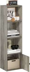 Furinno Luder Shelf Bookcase with 1 Door Storage Cabinet, French Oak by TinyTreasures Baby Boutique
