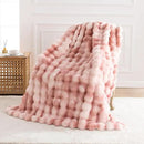Cozy Faux Fur Throw Blanket for Couch-Warm Fuzzy Throw Blanket, Soft Plush Thick Bubble Blankets for Bedroom and Living Room, Furry Luxury Blanket, 60 x 80, Tie-Dye Pink by CozyNest Decor