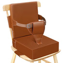 Toddler Booster Seat for Dining Table Kitchen Chair, Waterproof Non-Slip with Backrest & Adjustable Straps, Portable PU Travel Baby Kids Booster Seat Cushion by TinyTreasures Baby Boutique