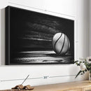 ElephantStock Basketball Wall Art - Horizontal Framed Canvas - 1-Piece Hallway Wall Decor - Photography sports Canvas Print - Black and Gray Decor for Wall - 25" X 17" by CozyNest Decor