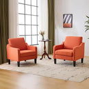 VINGLI Accent Chairs Set of 2 Living Room Chairs Burnt Orange Reading Chair for Bedroom Scooped Arm Chair Mid Century Modern Accent Chairs Upholstered Comfy Chair for Apartment, Waiting Room by CozyNest Decor